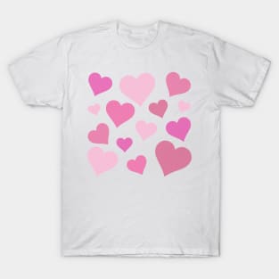 Scattered Hearts in Pink T-Shirt